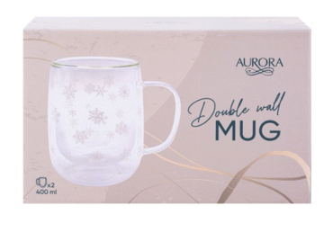 Dubltstikla krūzes AUROR Snow 2gab. 400ml - 3