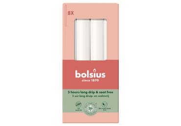 Galda sveces baltas BOLSIUS 8gab.17x2cm
