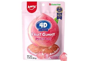 Želejas konfektes Peach Burst 4D AMOS 65g