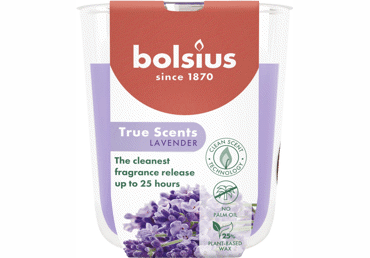 Aromātiska svece glāzē BOLSIUS Lavanda 10x8,5cm