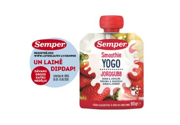 Biezenis SEMPER jog,banānu,zemeņu 6+ 90g - 1