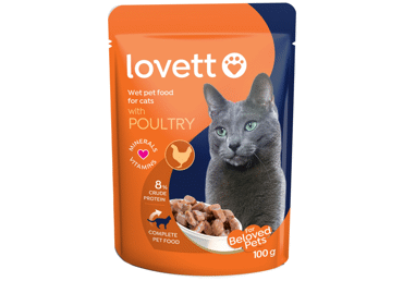 Kons.kaķu bar. LOVETT ar putnu gaļu 100g