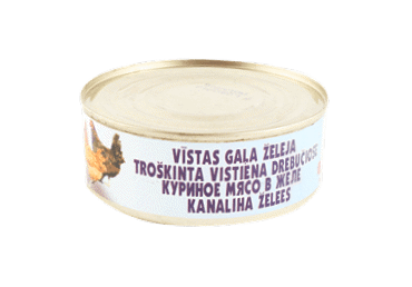 Konservēta vistas gaļa želejā BRASLA 250g