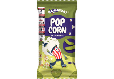 Popkorns BOOMZA ar diļļu un marinētu gurķu garšu 100g