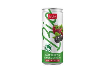Gāzēts dzēriens RASA BIO ar aveņu upeņu g.0,33L D