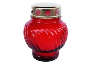 Kapu svece stikla traukā sarkana 24h