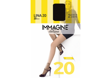 Sieviešu zeķes IMG LINA 20 NERO 2pāri