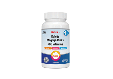 Uztura bagātinātājs: Kalcijs + Magnijs + Cinks + Vitamīns D3, 30 kapsulas