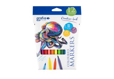 Flomāsteri GRAFIA PLUS 12 krāsas