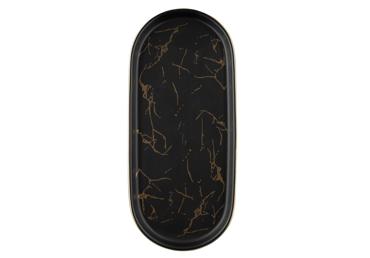 Ovāls šķīvis AURORA Luxury Black 27x12cm