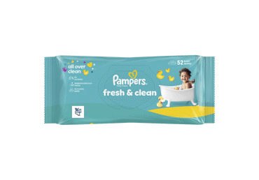 Mitrās salvetes PAMPERS Fresh Clean 52gab.