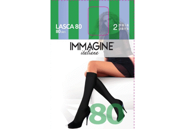 Sieviešu pusgarās zeķes Lasca 80den nero