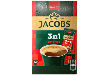 Šķīstošās kafijas dzēriens JACOBS Intense 24 x 11,1g - 1
