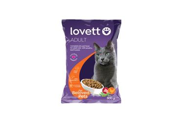 Sausā barība kaķiem lasis-liellops LOVETT 800g