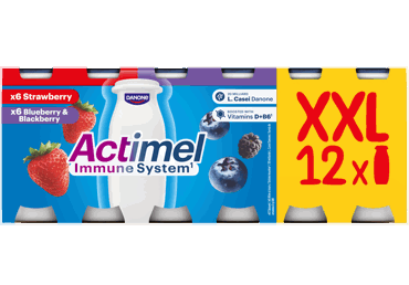 Jogurta dzēriens ACTIMEL zemenes-kazenes-mellenes 12x100g