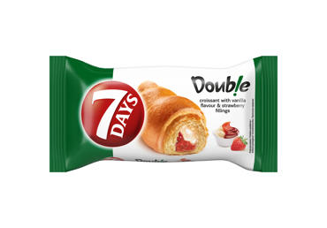 Kruasāns 7DAYS DOUBLE zemeņu-vaniļas 60g