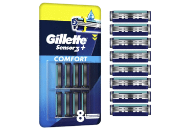Skūšanās kasetes GILLETTE Sensor 3+Comfort vīriešiem 8gb. - 2