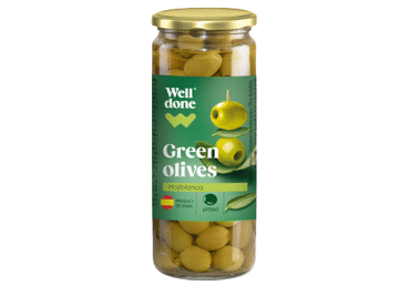 Zaļās olīvas Hojiblanca WELL DONE 450g