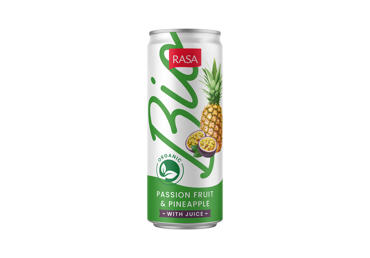 Gāzēts dzēriens RASA BIO ar pasifloras-ananasu 0,33L D