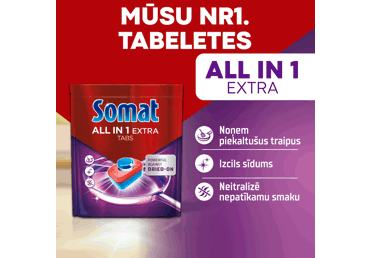 Tabletes trauku mazgājamai mašīnai SOMAT Allin1 Extra 75gb. - 2