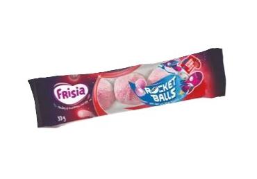 Košļ.konf.zemeņu Rocket Balls FRISIA 33g