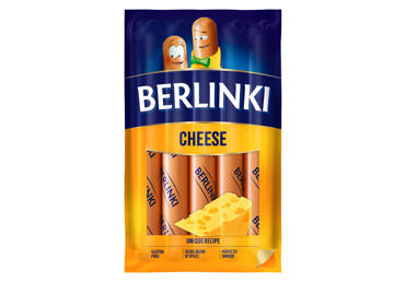 Cūkgaļas cīsiņi ar sieru BERLINKI 250g