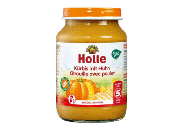 BIO biezenis ķirbju ar vistas gaļu HOLLE 190g