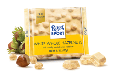 Šokolāde RITTER SPORT baltā lazdu riekstu 100g - 2