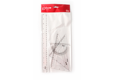 Lineālu komplekts GRAFIA PLUS 30cm 4gab.