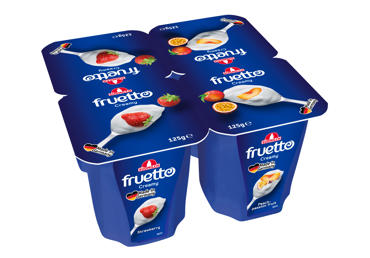 Jogurts persiku-marakujas un zemeņu FRUETTO 4x125g