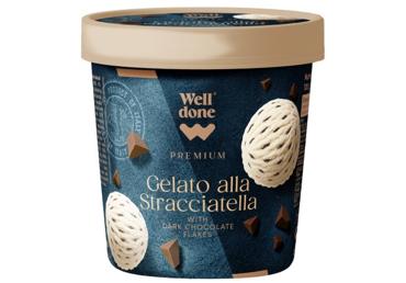 Stracciatella saldējums ar tumšo šokolādi WELL DONE PREMIUM 275g