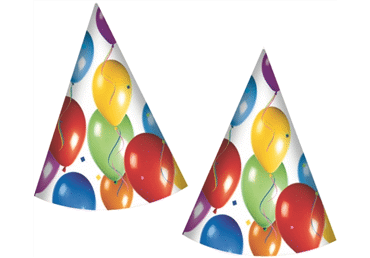 Papīra cepurītes Baloni 6gab.