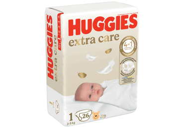 Autiņb.HUGGIES Extra Care S1 2-5kg 26gb.