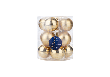 Ziemassvētklu eglīšu rotājumi stikla 12gb.6cm - 1