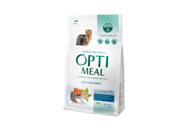 Pilnvērtīga sausā barība ar lasi suņiem OPTIMEAL 700g