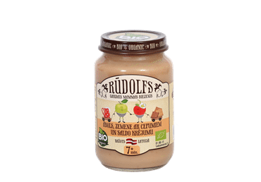 BIO biezenis RŪDOFLS āboli-zemenes-cepumi 6+190g