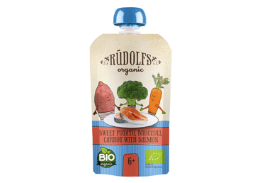 Biezenis RŪDOLFS BIO dārzeņu ar lasi 6+110g