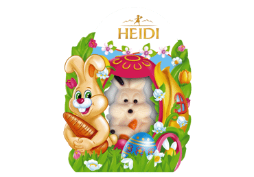 Baltās šokolādes zaķa figūra HEIDI 20g