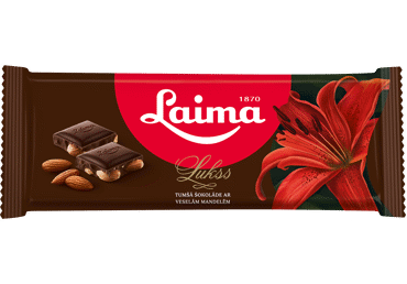 Tumšā šokolāde Lukss ar veselām mandelēm LAIMA 190g