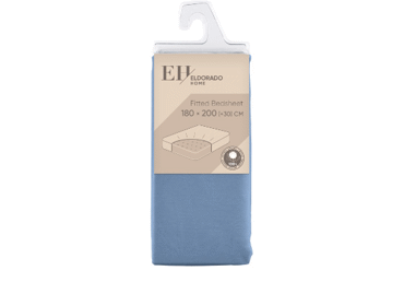 Palags ar gumiju 180x200+30cm zils