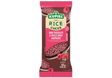 Rīsu galetes KUPIEC tumšajā šokolādē ar avenēm 64g