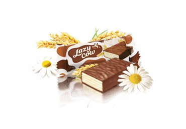 Vafeļu konfektes Lazy Cow ROSHEN sver. - 2