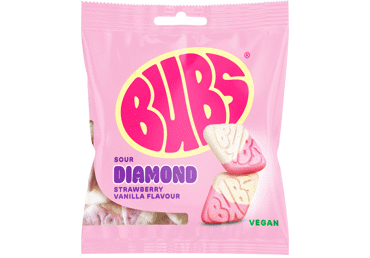 Želejas konfektes zemeņu un vaniļas BUBS 155g