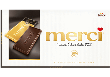 Melnā šokolāde MERCI 72% 100g 