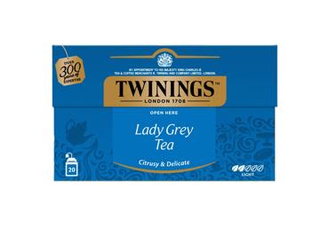 Melnā tēja TWININGS Lady Grey 20x2g
