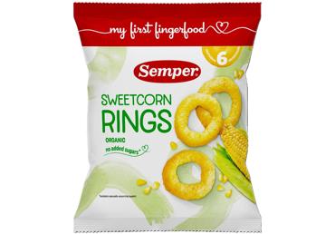 Uzkoda SEMPER kukurūza saldie gredzeni 6+ 20g - 2