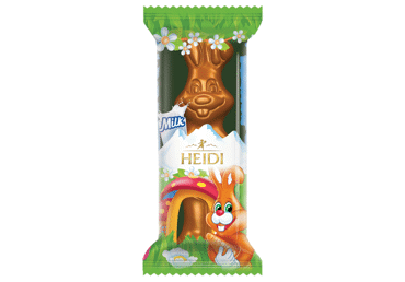 Piena šokolādes figūriņa zaķis ar piena pildījumu HEIDI 45g