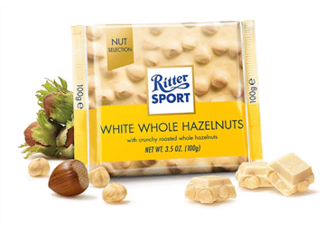 Šokolāde RITTER SPORT baltā lazdu riekstu 100g - 2