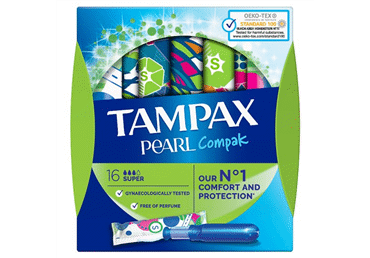 Higiēniskie tamponi TAMPAX Compak Pearl Super 16gb. - 1