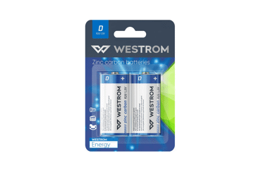 Baterijas WESTROM D/R20, 2gab. 1.5V